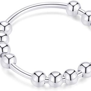 925 Sterling Silver Anti Anxiety Ring for Women Men Fidget Rings
